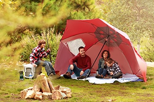 Sport Brella 8 Foot All Weather Portable Sun Tent Shelter Umbrella Canopy Red