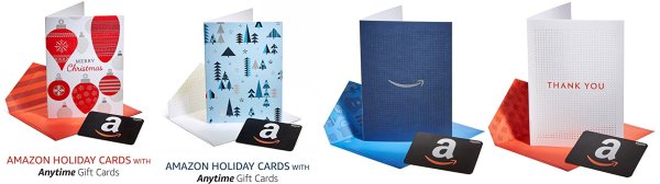 Amazon Premium Greeting Cards with Anytime Gift Cards, Pack of 3 (Merry Christmas Design)