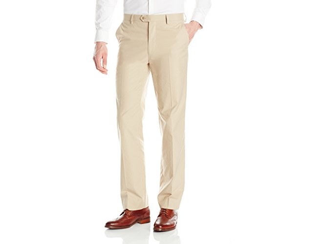 Tommy Hilfiger Men's Flat Front Stretch Dress Pant, Khaki, 32W x 30L $19.91 (reg. $20.96)