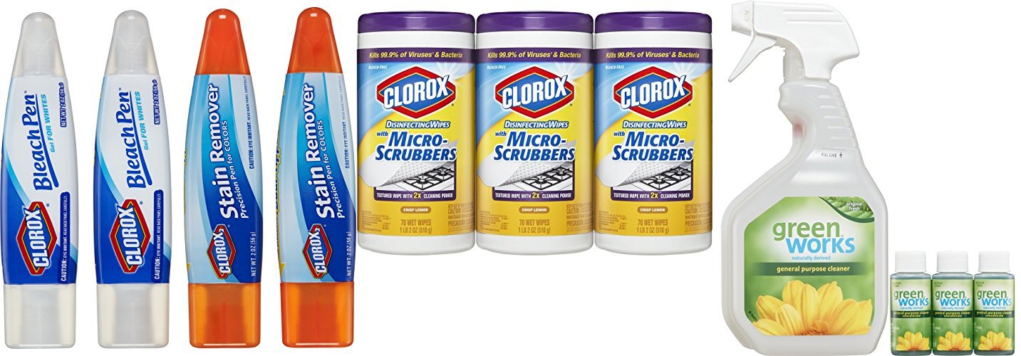 Clorox Laundry Pens, 2 Bleach Pens and 2 Stain Fighter Pens for Colors, 4 Pens