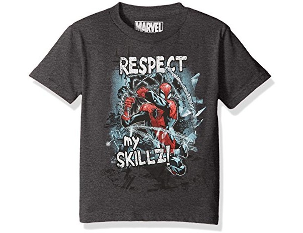 Marvel Big Boys' Spider-Man T-Shirt, Charcoal Heather, LARGE $6.00 (reg. $11.88)
