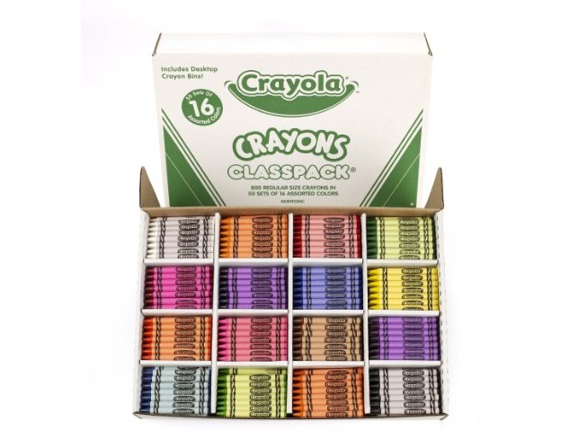 Crayola Classpack Assortment, 800 Regular Size Crayons, 16 Different Colors (50 Each), Great for Classroom, Educational, All-Purpose Art Tools $46.99 (reg. $79.99)