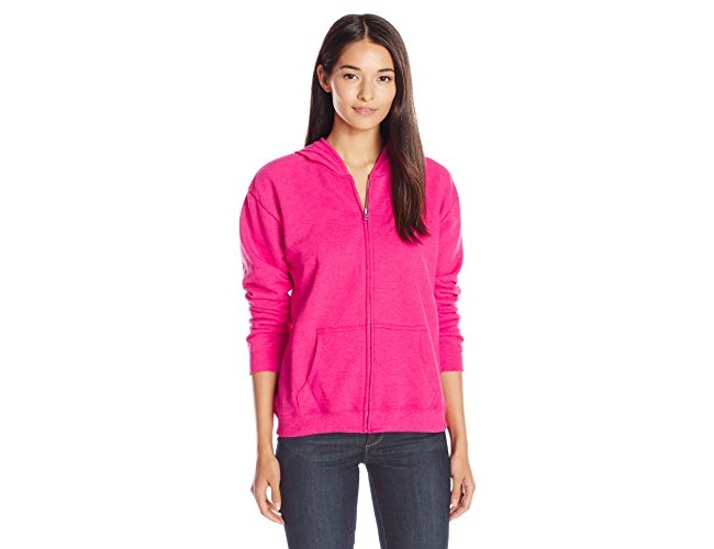 Hanes Women's Full-Zip Hooded Jacket, Sizzling Pink Heather, Small $11.33 (reg. $13.00)