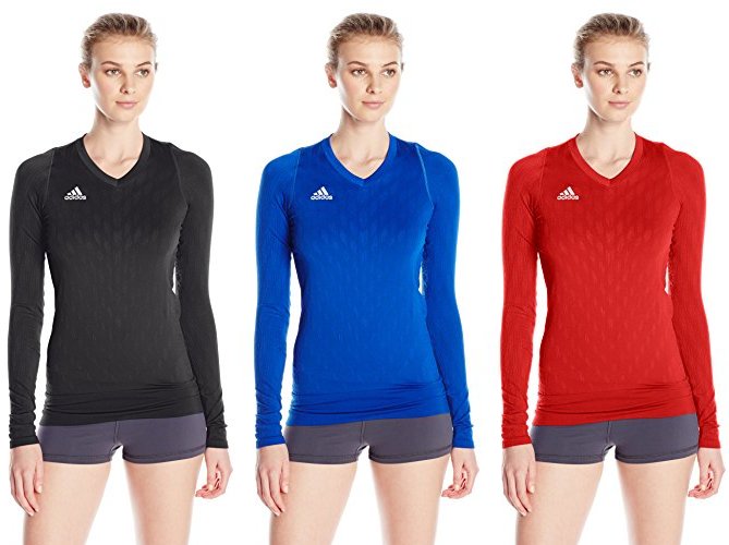 adidas Womens Volleyball Primeknit Seamless Long sleeve jersey, black, Medium