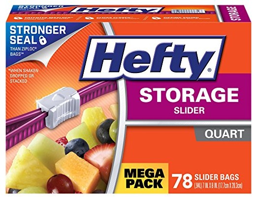 Hefty Slider Storage Bags (Quart, 78 Count) $6.12