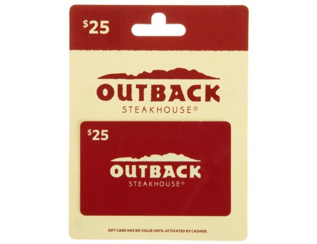 Outback Steakhouse Gift Card $25 $25.00