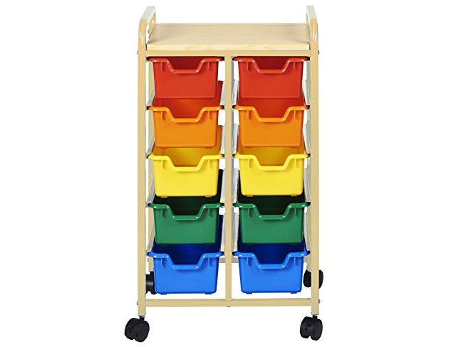ECR4Kids 10-Bin Mobile Storage Organizer, Sand with Assorted Colors $75.75 (reg. $140.00)