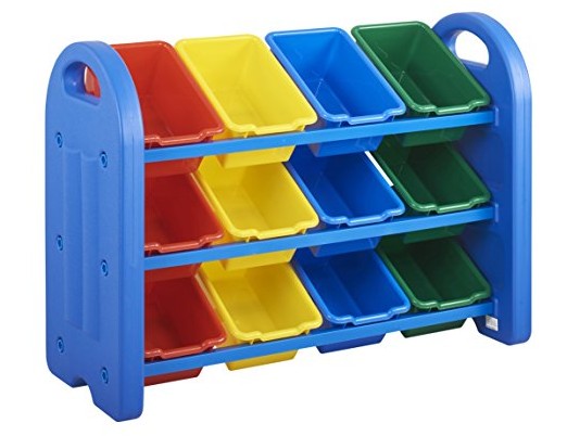 ECR4Kids 3-Tier Toy Storage Organizer for Kids, Blue with 12 Assorted Color Bins $46.78 (reg. $59.98)