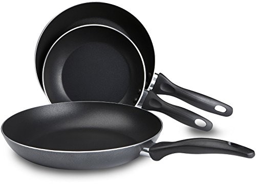 T-fal B363S3 Specialty Nonstick Omelette Pan 8-Inch 9.5-Inch and 11-Inch Dishwasher Safe PFOA Free Fry Pan / Saute Pan Cookware Set, 3-Piece, Gray $0.00 (reg. $27.91)