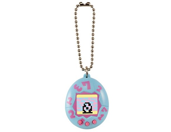 Tamagotchi Toy on a Chain with One Cr2303 Battery Electronic Game (2 Piece), Blue with Pink $15.52