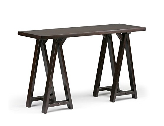 Simpli Home Sawhorse Console Sofa Table, Dark Chestnut Brown $135.62 (reg. $142.62)