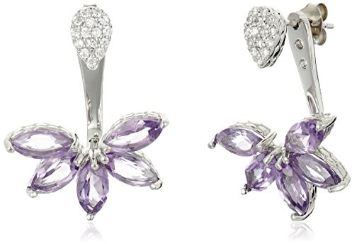 Amethyst and Cubic Zirconia Floral Earring Jacket $11.46 (reg. $11.49)