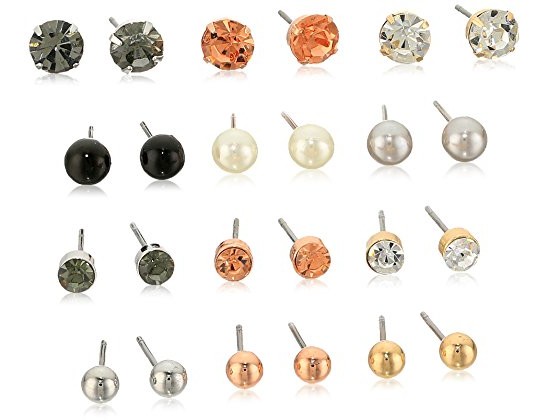 Rhinestone Multi-color Post Stud Earrings $11.31
