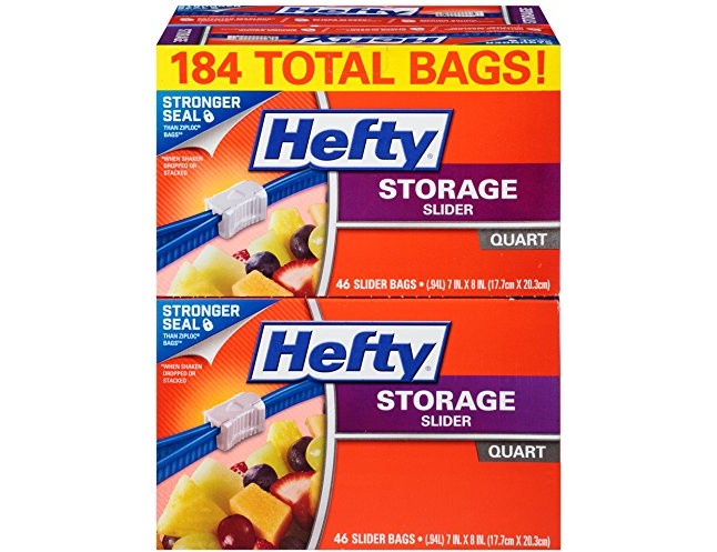 Hefty Slider Storage Bags (Quart, 184 Count) $9.99 (reg. $14.99)