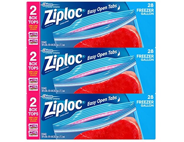 Ziploc Gallon Freezer Bags, 84 Count $10.99 (reg. $16.11)