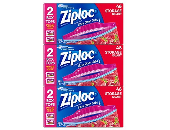 Ziploc Quart Storage Bags, 144 Count $11.99 (reg. $16.11)