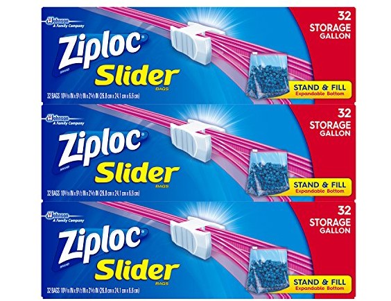 Ziploc Gallon Slider Storage Bags, 96 Count $8.99 (reg. $14.40)