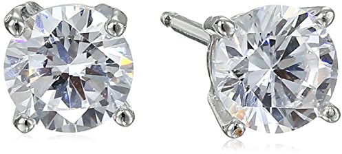 Platinum Plated Sterling Silver Round Cut 5mm Cubic Zirconia Stud Earrings (1 cttw) $10.00