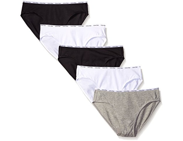 Calvin Klein Women's 5 Pack Cotton Stretch Logo Bikini, Black/White/Grey Heather, Large $13.91 (reg. $29.99)