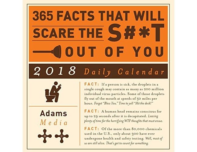 365 Facts That Will Scare the S#*t Out of You 2018 Daily Calendar $7.49 (reg. $14.99)