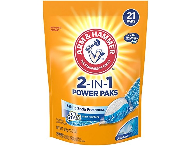 Arm & Hammer 2-IN-1 Laundry Detergent Power Paks, 21 ct