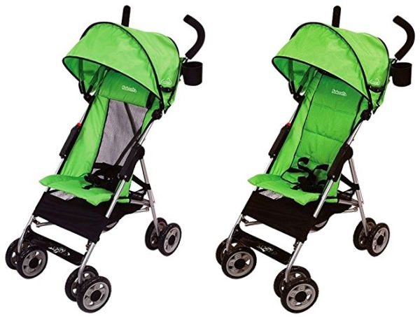 green umbrella stroller