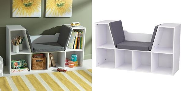 kidkraft bookcase with reading nook white