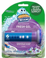 Scrubbing Bubbles Fresh Gel Toilet Cleaning Stamp, Lavender, Dispenser with 6 Stamps
