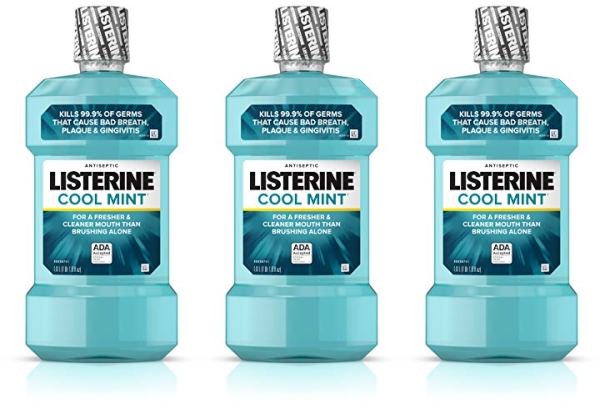 Purchase Listerine Cool Mint Antiseptic Mouthwash to Kill 99% of Germs that Cause Bad Breath, Plaque and Gingivitis, Cool Mint Flavor, 1.0L(1Qt 1.8 fl oz) at Amazon.com