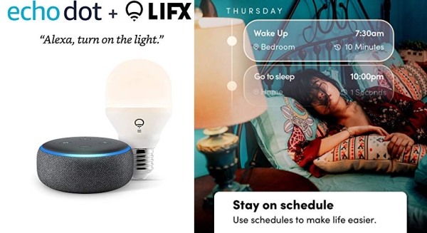Purchase Echo Dot (3rd Gen) - Smart speaker with Alexa - Charcoal with LIFX Smart Bulb (Wi-Fi) on Amazon.com