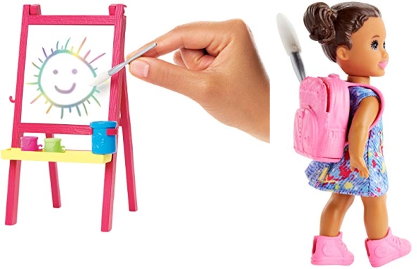 Purchase Barbie Art Teacher Playset with Blonde Doll, Toddler Doll, Easel and Accessories on Amazon.com