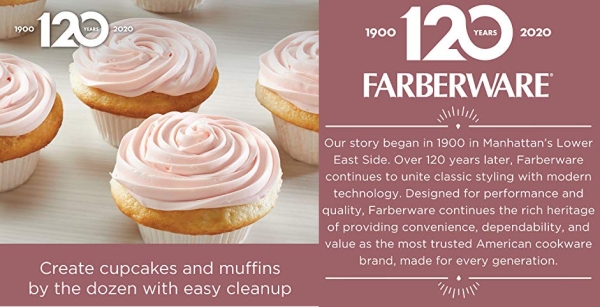 Purchase Farberware 47776 Nonstick Bakeware, Nonstick Muffin Pan / Cupcake Pan - 12 Cup, Rose Gold Red on Amazon.com