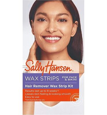 Purchase Sally Hansen Hair Remover Wax Kit for Face, Brows, and Bikini, 34 Count (17 Double Sided Strips) at Amazon.com