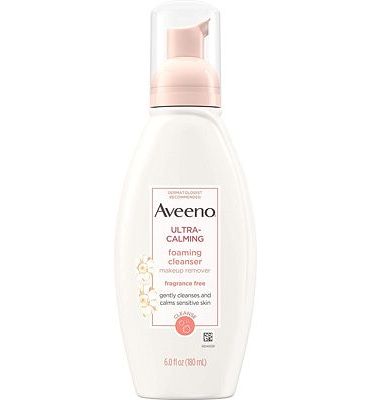 Purchase Aveeno Ultra-Calming Foaming Cleanser and Makeup Remover for Dry, Sensitive Skin, 6 Fl. Oz at Amazon.com