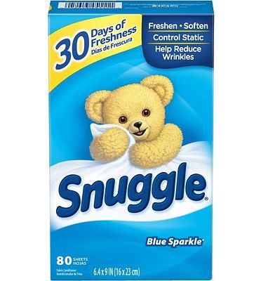 Purchase Snuggle Fabric Softener Dryer Sheets, Blue Sparkle, 80 Count at Amazon.com