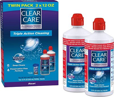 Purchase Clear Care Cleaning & Disinfecting Solution with Lens Case, Twin Pack, 12-Ounces Each, 12 Fl. Oz (Pack of 2) at Amazon.com