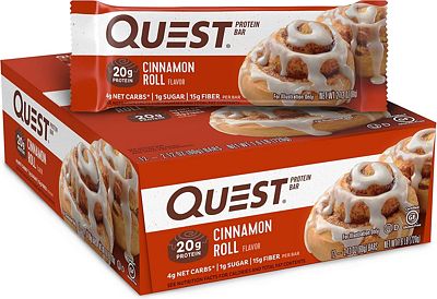 Purchase Quest Nutrition Cinnamon Roll Protein Bar, High Protein, Low Carb, Gluten Free, Keto Friendly, 12 Count at Amazon.com