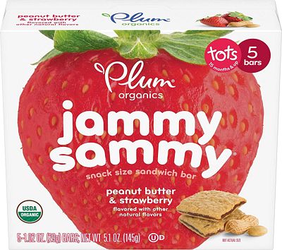 Purchase Plum Organics Jammy Sammy, Organic Kids Snack Bar, Peanut Butter & Strawberry, 5 bars x 1.02 oz (Pack of 6) at Amazon.com