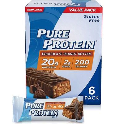 Purchase Pure Protein Bars, High Protein, Nutritious Snacks to Support Energy, Low Sugar, Gluten Free, Chocolate Peanut Butter, 1.76oz, 6 Pack at Amazon.com