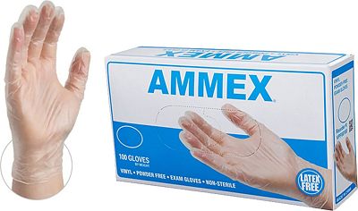 Purchase AMMEX Medical Clear Vinyl Gloves, Box of 100, 4 mil, Size Small, Latex Free, Powder Free, Disposable, Non-Sterile at Amazon.com