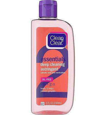 Purchase Clean & Clear Essentials Oil-Free Deep Cleaning Facial Astringent with Salicylic Acid Acne Medication for All Skin Types, 8 fl. oz at Amazon.com