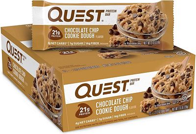 Purchase Quest Nutrition Chocolate Chip Cookie Dough Protein Bar, High Protein, Low Carb, Gluten Free, Keto Friendly, 12 Count at Amazon.com