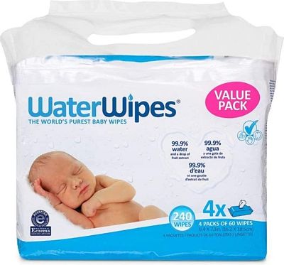 Purchase WaterWipes Sensitive Baby Wipes, 4 Packs of 60 Count (240 Count) at Amazon.com