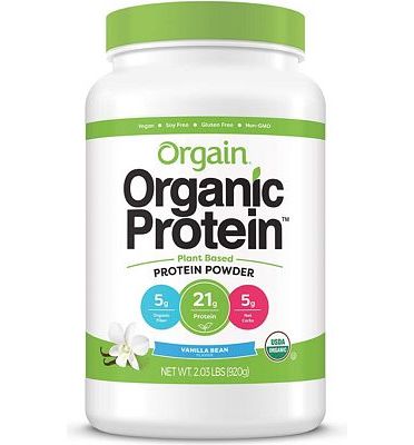 Purchase Orgain Organic Plant Based Protein Powder, Vanilla Bean, 2.03 Pound at Amazon.com