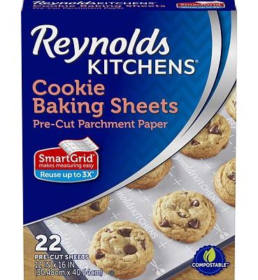Purchase Reynolds Kitchens Non-Stick Baking Parchment Paper Sheets - 12x16 Inch, 22 Sheets at Amazon.com