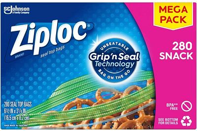 Purchase Ziploc Snack Bags, 280 ct at Amazon.com
