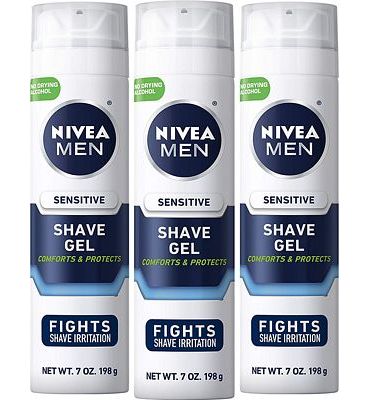 Purchase NIVEA Men Sensitive Shaving Gel - Protects Sensitive Skin From Shave Irritation - 7 oz. Can (Pack of 3) at Amazon.com