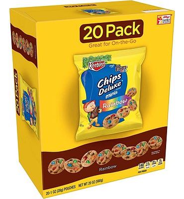 Purchase Keebler Chips Deluxe, Mini Cookies, Rainbow, with M&M's Mini Chocolate Candies, (20 Count of 1 Oz Pouches) 20 Oz at Amazon.com