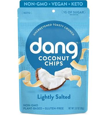 Purchase Dang Gluten Free Toasted Coconut Chips, Lightly Salted, Unsweetened, 3.17oz Bag at Amazon.com