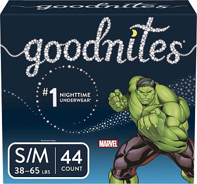 Purchase GoodNites Bedtime Bedwetting Underwear for Boys, S-M (38-65 lb), 44 Ct. at Amazon.com